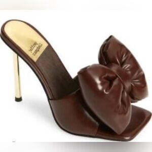 Jeffrey Campbell Chocolate Brown Bow Mules